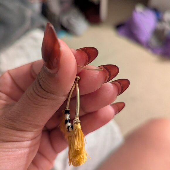 Yellow Tassel Earrings - Picture 4 of 4